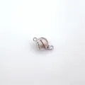 Matte spherical necklace clasp, silver DIY jewelry finding for bracelets and sweaters. - Color 837 / 10mm / White