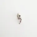 DIY Copper Zircon Pearl Pendant Bail Silver Plated Jewelry Connector Finding Accessories - Plain Clasp / 7*16mm / White