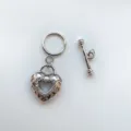 Ασημένιο Κούμπωμα OT Καρδιάς Κρεμαστό για DIY Μαργαριτάρι Κοσμήματα Βραχιόλι Κολιέ Σύνδεση - Λευκό