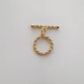 Gold-plated metal OT toggle clasp connector for DIY handmade jewelry necklace and bracelet. - Gold H
