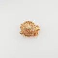 Gold-plated brass sunflower clasp for DIY pearl necklace bracelet jewelry making accessories - A226 Double Ring Gold