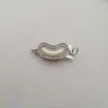 Copper gold-plated mother of pearl bean necklace clasp DIY jewelry bracelet connector finding - Waist Shape / White