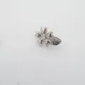 Silver flower leaf necklace clasp DIY jewelry accessory connector buckle component - Glossy White