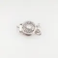 Silver plated flower pearl necklace clasp DIY jewelry connector hook high quality - A227 Triple Ring White