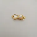 Gold Plated Mother of Pearl Double Heart Clasp DIY Jewelry Necklace Bracelet Component - Heart Clasp / Gold