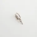 DIY White Gold Plated Zircon Pendant Bail Clasp for Pearl Necklace Jewelry Making - Square Stone Clasp / 7*16mm / White