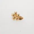 Gold-plated DIY flower leaf necklace clasp with crystal stone for jewelry components - Bright Gold