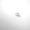 DIY 18K white gold plated zircon universal bail connector pendant pearl necklace finding - Smooth Connected Clasp / 7*13mm / White