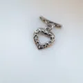 Silver heart metal OT clasp toggle connector for DIY handmade pearl necklace bracelet jewelry - Letter I White
