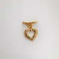 Gold plated heart OT clasp connector, metal toggle clasp for DIY handmade necklace bracelet. - Gold I