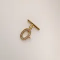 Gold plated pave crystal OT toggle clasp for DIY handmade pearl necklace bracelet jewelry making accessories - Letter L Gold
