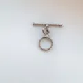 Silver metal OT toggle clasp, twisted design jewelry connector for handmade necklaces and bracelets. - D-Letter White
