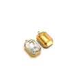 Gold stainless steel rectangular crystal charm pendant for DIY necklace making - White