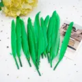 Green DIY feathers craft accessories for wedding decoration handmade wing pens supply - Grass Green