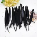 Μαύρα φτερά χειροτεχνίας για DIY διακοσμήσεις γάμου, και μοναδικά χειροποίητα αξεσουάρ. - Μαύρο