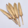 Gold craft feathers for DIY jewelry making and handmade art decoration accessories set - Gold