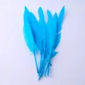 Blue craft feathers for DIY wedding decoration, fashion accessories, and handmade art projects. - Lake Blue