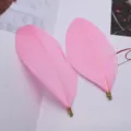 Pink feather DIY jewelry accessories with metal loop clip for handmade craft and apparel decor. - Pink