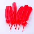 Red turkey feathers for DIY crafts, wedding decoration, and handmade sewing accessories. - Red