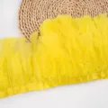 Yellow turkey feather trim fringe ribbon for DIY costume sewing and craft dress decoration - #2 Approx. 2m