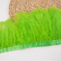 Green turkey feather trim 2m fluffy feather ribbon for DIY clothing sewing craft decor - #4 Approx. 2m