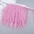Pink ostrich feather trim fringe ribbon DIY sewing clothing accessories wedding decor - 06