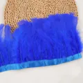 Blue turkey feather trim ribbon for DIY costume sewing craft garment decoration supplies 2m - #5 Approx. 2m