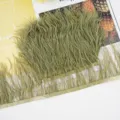 Ostrich feather fringe trim 10-13cm olive green clothing crafts DIY decoration accessories - 09