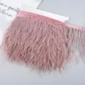 Pink Ostrich Feather Trim Fringe Ribbon for DIY Sewing Garment Dress Crafts Decor - 08