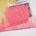 Pink ostrich feather trim ribbon 10-13cm fluffy feather fringe for clothing crafts DIY sewing decor - 10