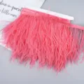 Vibrant pink ostrich feather trim ribbon for DIY apparel sewing, crafts, and wedding dresses. - 10