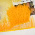 Ostrich feather fringe trim 10-13cm yellow for DIY clothing decoration and craft accessories - 11
