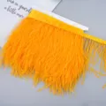 Yellow ostrich feather trim ribbon for DIY clothing, sewing crafts, and wedding decoration. - 11