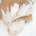 Plumas de ganso blancas suaves con tallo de alambre, ideales para tocados y accesorios de escenario. - Blanco
