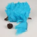 Blue turkey feather trim ribbon fringe for DIY costume dress sewing craft accessories. - Lake Blue, 1m