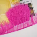 Hot pink 10-13cm ostrich feather trim tassel for clothing sewing craft decoration DIY. - 14