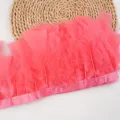 Pink turkey feather trim flat fringe ribbon for DIY sewing apparel costume craft decor - #12 Feather Fringe (Approx. 2m)