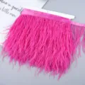 Hot pink ostrich feather trim ribbon for DIY dress sewing craft wedding costume decoration. - 14
