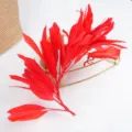 Plumas rojas suaves pluma flotante alambre flor accesorios para el cabello de escenario. - Rojo