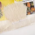 Ostrich feather fringe trim 10-13cm white feather ribbon for DIY clothing sewing craft - 16