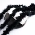 Boa de plumes de dinde noir pour artisanat, decoration de costume, emballage floral, 1m. - Noir