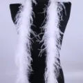 Fluffy white ostrich feather boa for clothing decoration, party costume and stage performance. - Ostrich Feather Boa 2 Meters / 2m / White
