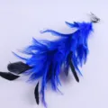 Barrette a cheveux en plume bleue et noire accessoire de bricolage fait main pour spectacle - Bleu Saphir