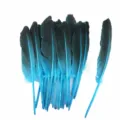 Colorful gradient craft feathers for DIY jewelry making, costume decoration, and art projects. - Lake Blue