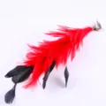 Pince à cheveux en plumes rouges et noires accessoire DIY fait main pour spectacle. - Rouge Vif