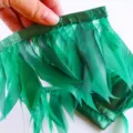 Ruban de garniture de plumes vertes bricolage artisanat couture vêtements access - Vert Foncé