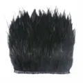 Black feather trim fringe for sewing costume apparel DIY craft clothing decoration project - 1 Meter / Black