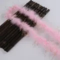 Boa de plumes rose tinsel fil d'or metallique pour vetements noel bouquet cadeau emballage - Rose