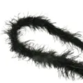 Black ostrich feather boa, fluffy trim strip for DIY garments, sewing, collars and party decor. - Black (Long Style Single Layer)