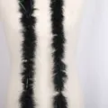 Black tinsel turkey feather boa trim for DIY crafts, costume apparel and party decoration. - Black